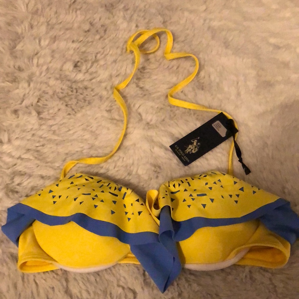 U.S Polo Assn. yellow bikini swim suit top